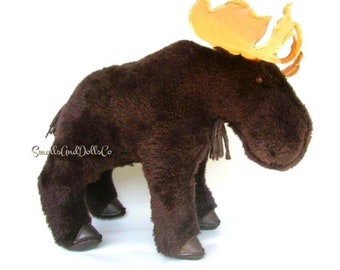 Vintage Sewing Pattern 16" Mighty Moose Faux Fur Fabric Soft Sculpture Plush Toy PDF Instant Digital Download Stuffed Canadian Forest Animal
