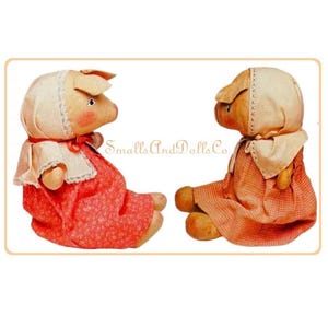 Vintage Sewing Pattern 30&quot; Miss Lillian Pig Soft Toy Doll Cotton Fabric PDF Instant Digital Download Victorian Era Country Pig