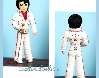 Vintage Crochet Pattern 21" Elvis Doll Soft Toy Vegas Era PDF Instant Digital Download Amigurumi Elvis Presley Plush