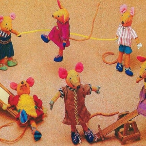 Vintage Schnittmuster 7 "Stoff Maus Stofftier Puppen und Kleidung PDF Sofortiger Digitaler Download Tier Puppen Verspielte Schulmäuse