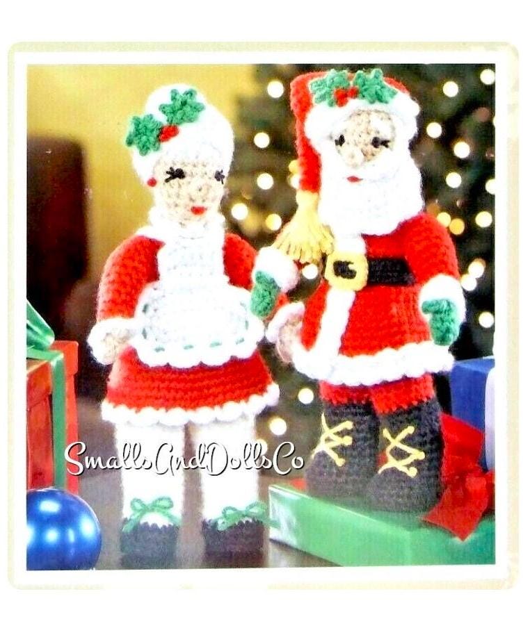 30 Vintage Christmas Crochet Patterns for Holiday Decorating, Gifting, and Keepsakes 18 Mr. and Mrs. Santa Claus Dolls