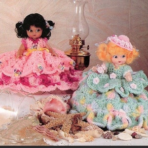 Vintage Crochet Patterns 6&quot; Air Freshener Dolls Four Seasons Dress Outfits PDF Instant Digital Download Scented Sweeties 10 Ply