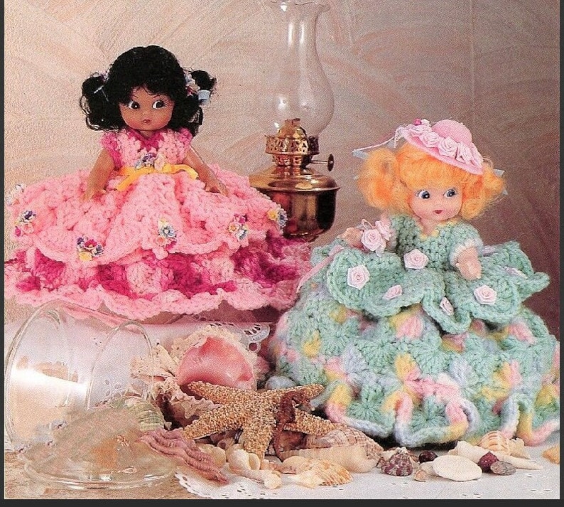 Vintage Crochet Patterns 6 Air Freshener Dolls Four Etsy