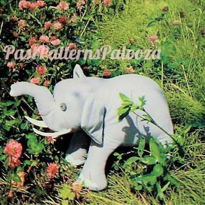 Vintage Sewing Pattern 20" Elephant Doll Fabric Soft Sculpture Plush Toy PDF Instant Digital Download Realistic Jungle Zoo Safari Animal