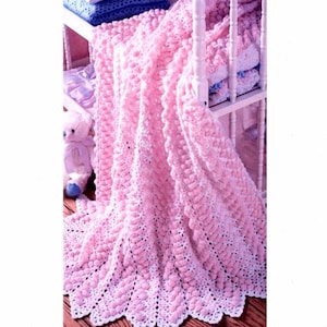 Vintage Crochet Pattern Beautiful Cluster Stitch Baby Afghan Blanket PDF Instant Digital Download Crocheted Lapghan Crib Cover 5 Ply