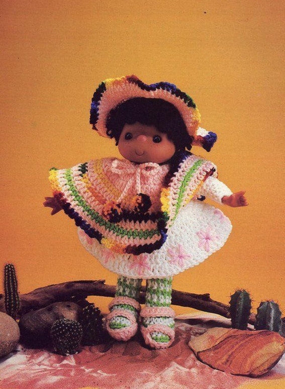 Vintage Crochet Patterns Yarn Head Dolls Outfits Flavorful Etsy
