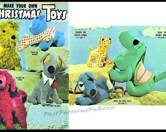 Vintage Sewing Patterns Retro Mod Fabric Puppy Dogs Soft Sculpture Toys PDF Instant Digital Download 70s Stuffed Plushies Doggies 7 Designs