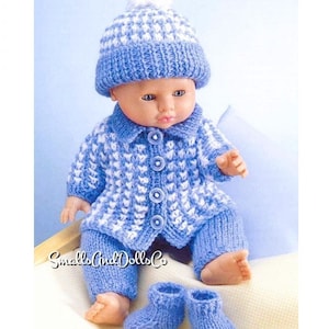 Vintage Knitting Pattern Doll Clothes Coat Hat Pants Boots Set for 12-14 15-18 19-22 Inch Dolls PDF Instant Digital Download DK