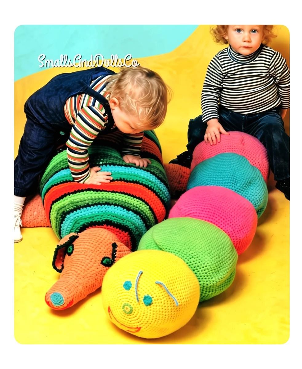 40 Crochet Snails, Slugs, Caterpillars, and Worms Patterns Worth Noticing 18 Vintage Crochet Pattern Large 4-5 Ft Caterpillar