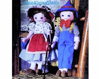 Vintage Sewing Pattern 27" Little Bo Peep and Boy Blue Soft Sculpture Fabric Dolls PDF Instant Digital Download Storybook Girl Boy Soft Toys