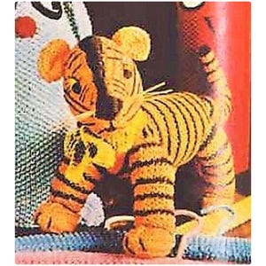 Vintage 1960s Knitting Pattern Retro Knit Tiger Soft Toy PDF Instant Digital Download Circus Zoo Safari Amigurumi Cotton Thread no. 4