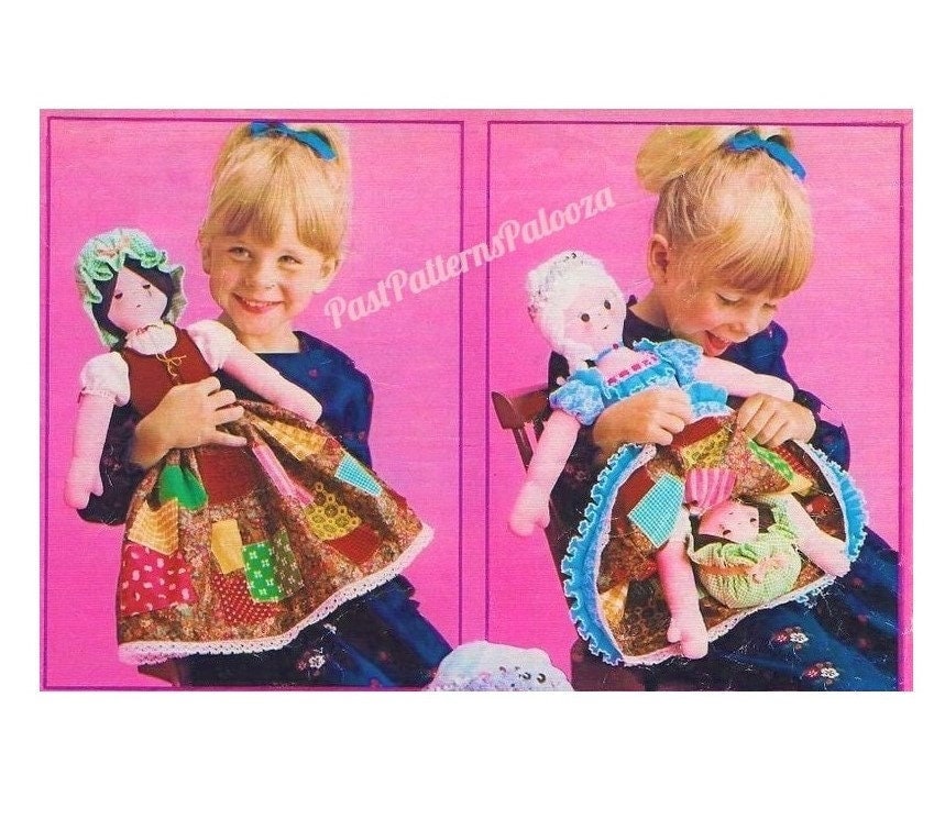 Vintage Sewing Pattern 18" Fabric Cinderella Topsy Turvy Doll c. 1975 PDF Instant Digital Download Retro Toy Fairytale Dolly Rags to Riches