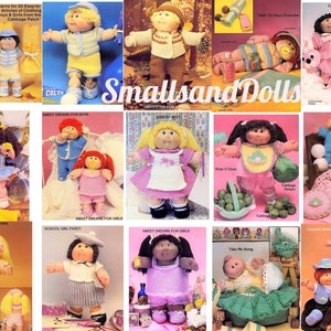 Vintage Crochet Patterns Cabbage Patch Kids Dolls Outfits 20 Designs  PDF Instant Digital Download Girl Boy Dolls Easy to Stitch in 10 Ply