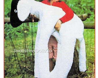 Vintage Schnittmuster 36"Riesen Lamm und Esel Kuscheltiere Pelz Stoff Stofftiere PDF Instant Digital Download Genähte Jumbo Puppen auf dem Bauernhof