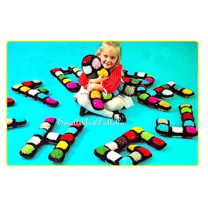 Vintage Crochet Pattern 17" Giant Alphabet Letters Toy ABCs Play Pillows PDF Instant Digital Download Retro Granny Squares