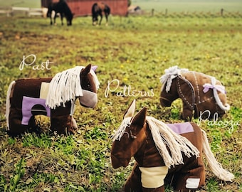 Vintage Sewing Pattern Patchwork 16" Pony Horse and Donkey Soft Toy Dolls PDF Instant Digital Download Soft Corduroy Stuffed Animals