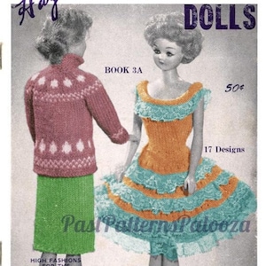 Vintage Knitting Pattern 1963 Fashion Doll Clothes 17 Knitted Dressy Party Designs For 11&quot; Teen Dolls PDF Instant Digital Download Book 2