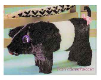 Vintage Sewing Pattern 18" Plush Pig Soft Sculpture Toy Doll Faux Fur Fabric PDF Instant Digital Download Sewn Realistic Piglet Farm Animal