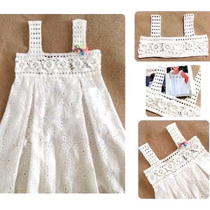 Vintage Crochet Pattern Toddler Girl Flower Blossom Top Yoke Sun Dress ...