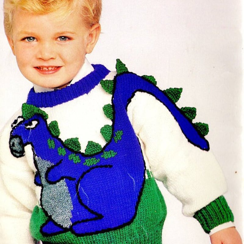 Dinosaur Applique Knit Sweater