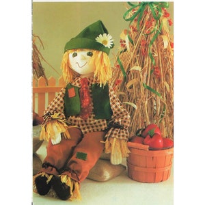 Padrão de costura vintage 24&quot; Tecido macio Escultura Espantalho Boneca PDF Download digital instantâneo Tecido costurado Outono Boneca de brinquedo macio