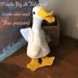Vintage Sewing Pattern 24" Gingham Fabric Country Goose Soft Sculpture Doll PDF Instant Digital Download Soft Quilted Applique Toy image 4