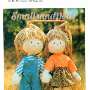 Vintage Sewing Pattern 13 Adorable Boy and Girl Soft Sculpture Toy Dolls PDF Instant Digital Download Cotton Pile Rag Dolls Yarn Hair image 2