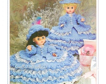 Vintage Crochet Pattern Audrey Victorian Bed Doll Music Box or Pillow Doll  Dress Hat Outfit 13 Inch Dolls PDF Instant Digital Download