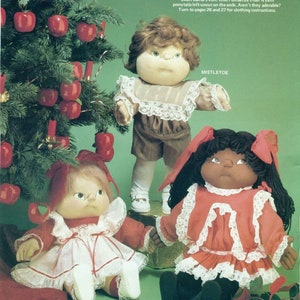 Vintage Sewing Patterns 18&quot; 24&quot; Soft Sculpture Toy Dolls Old Fashioned Outfits PDF Instant Digital Download Girl Boy and Pillow Face Dollys