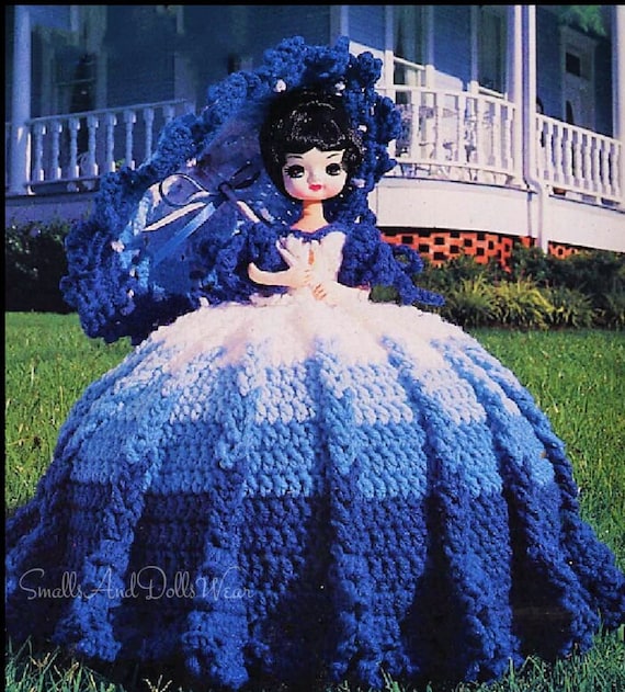 Vintage Crochet Pattern 13" Southern Blue Belle Doll Dress and Parasol PDF  Instant Digital Download 4 Ply - Etsy