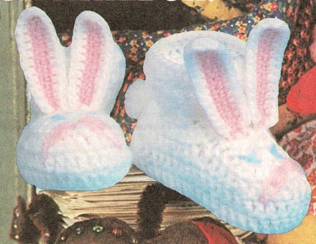 PDF Vintage Crochet Pattern Baby Bunny Booties PDF Instant Download ...