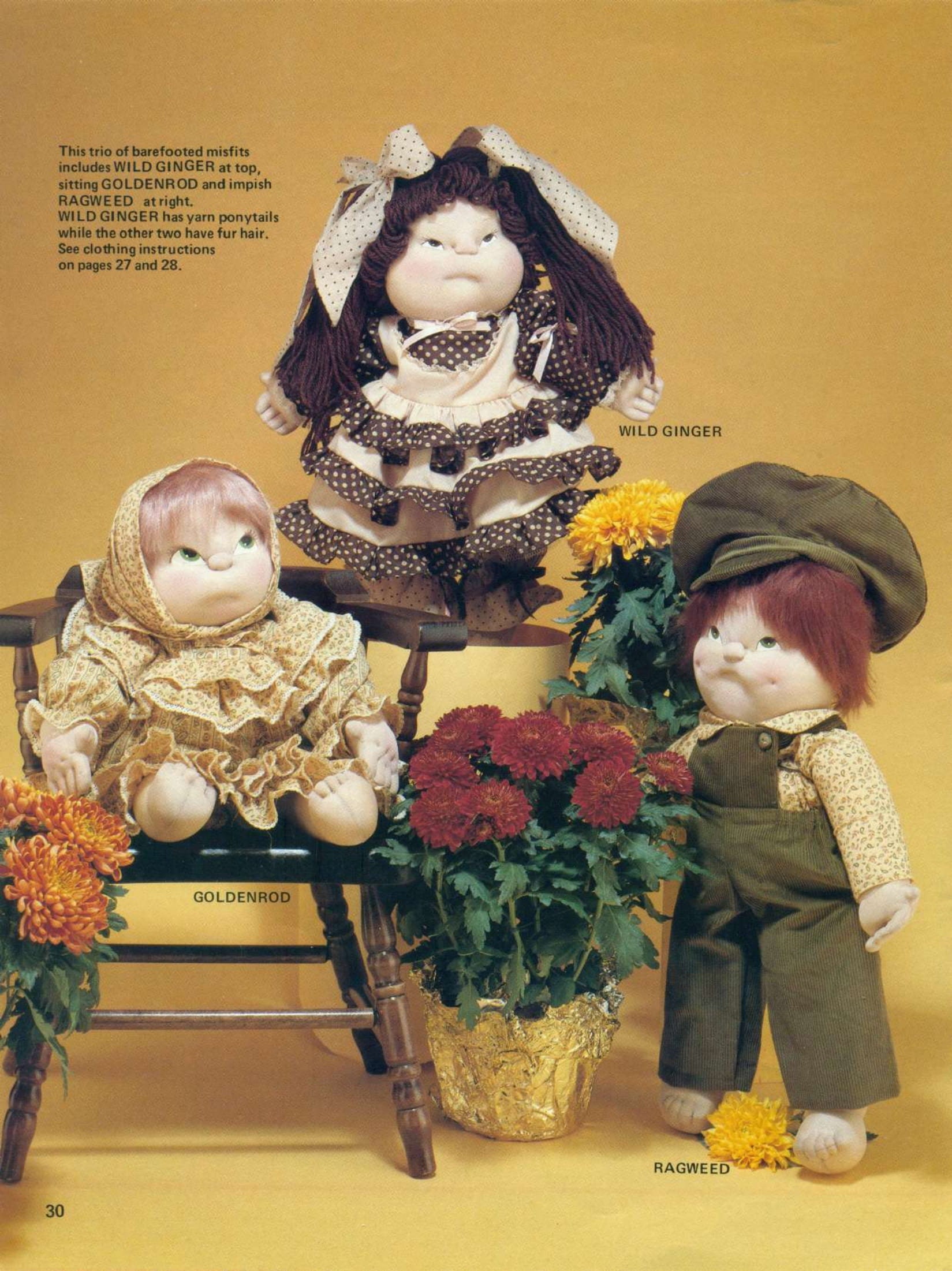 Vintage Sewing Patterns 18" 24" Soft Sculpture Toy Dolls Old Fashioned ...