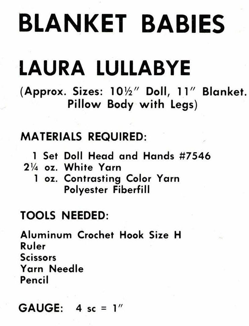 Vintage Crochet Patterns 10 Baby in a Blanket Dolls and Etsy