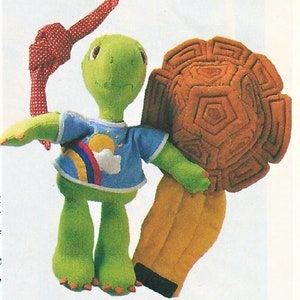 Vintage Sewing Pattern 13" Franklin the Turtle Doll PDF Instant Digital ...