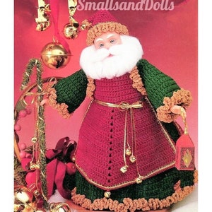 Vintage Crochet Pattern 16" Old Time Santa Claus Doll Old World Christmas Kris Kringle Toga PDF Instant Digital Download 10 Ply