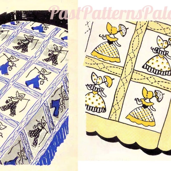 Vintage Sewing Pattern Young Folk's Quilts 10 Juvenile Childrens Bed Covers 1956 PDF Instant Digital Download Kids Bed Quilts Baby to Teens