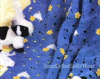 Vintage Crochet Pattern Shooting Stars Baby Afghan Granny Square Hexagons Motif Blanket PDF Instant Digital Download 5 Ply
