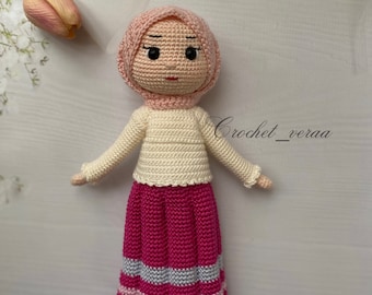 Crochet Hijab Doll , amigurumi hijabdoll
