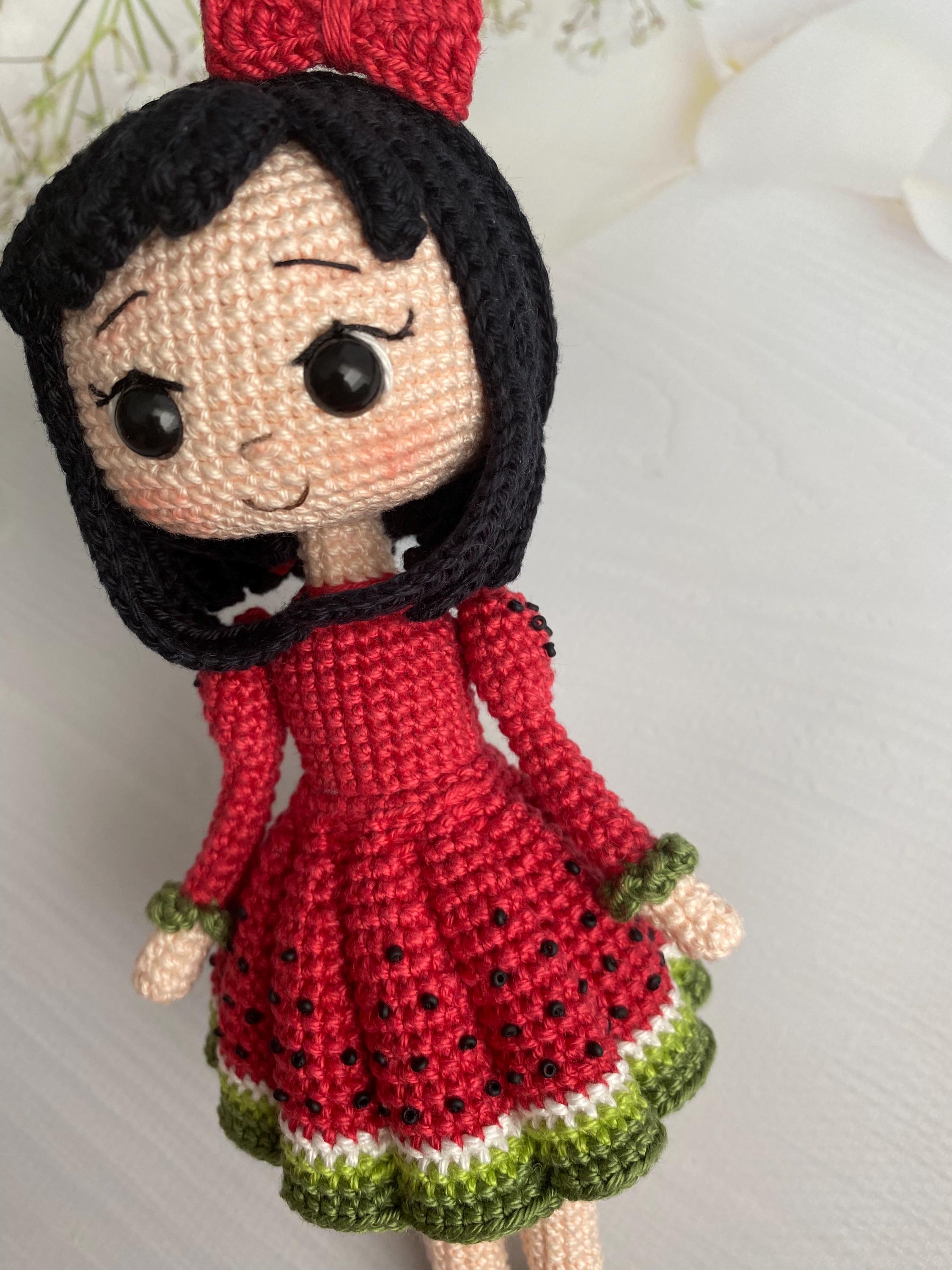 かぎ針編みのスイカ人形のパターン：あみぐるみガール PDF - Etsy 日本