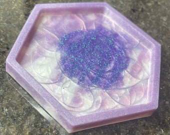 Porta copos hexágono roxo