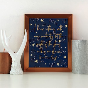 Vincent van Gogh quote || “I know nothing with any certainty, but the sight of the stars makes me dream” || Digital File ONLY