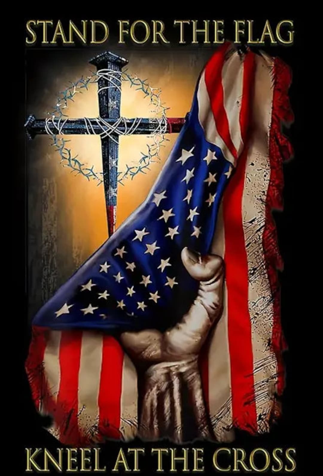 Stand For The Flag Kneel For The Cross Background