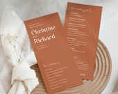 Terracotta Wedding | Wedding Program Template | Terracotta Wedding Program | Desert Wedding Program | Editable Program Template 3.75x9