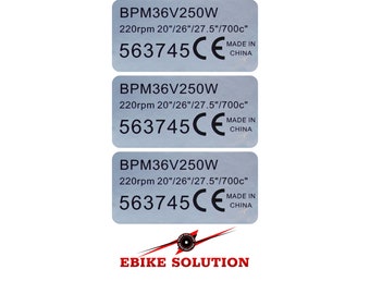 Ebike 3x motor sticker 250w legal for Bafang, BMC, MAC, Bosch,Electric bike