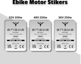 3x Engwe  E-Bike EPAC 250w 15.5mph Legal Motor Silver Sticker Decal Bicycle