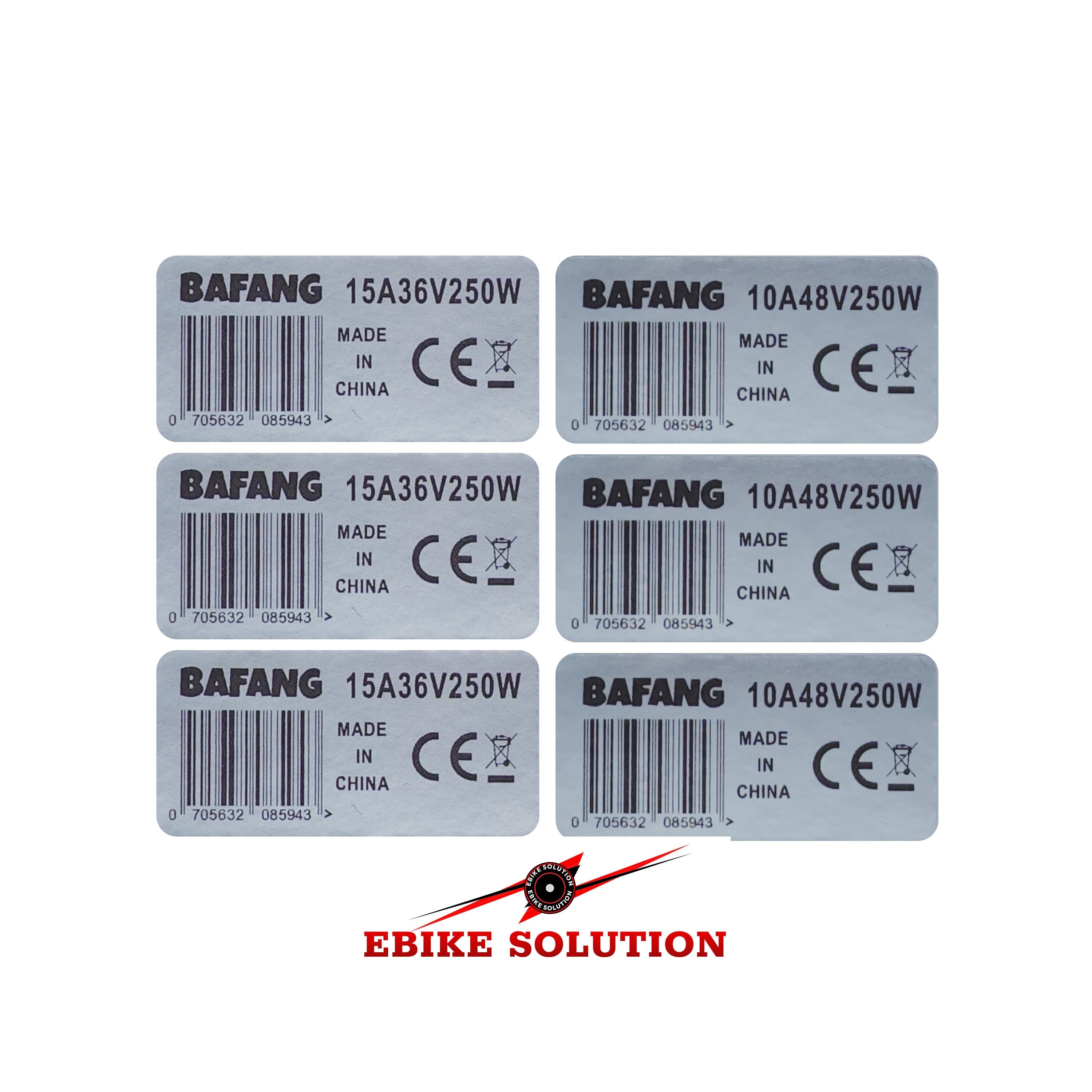 3x Motor Sticker Decal Bafang 250w 48V 36V BBS02B BBS01 Ebike legal Silver