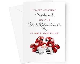 Personalized First Valentine's Day Card: Gnome Love Card