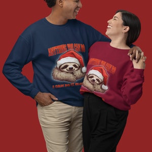 Christmas Jumper, Santa Sloth, Funny Christmas Sweatshirt, Women's and Men's Christmas Jumper, Christmas Jumper Day Sweatshirt,