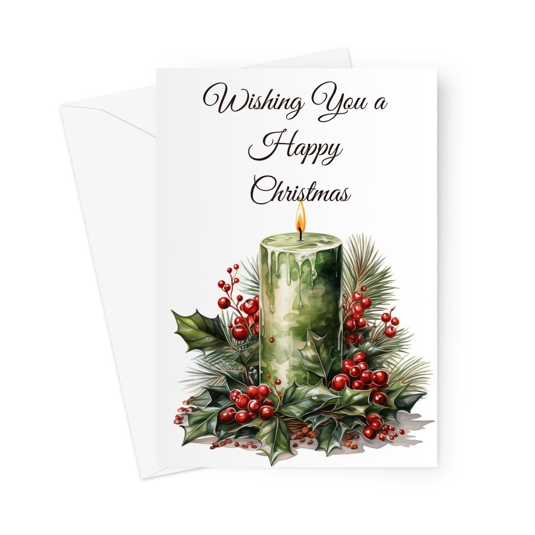 Christmas Candle Christmas Card Personalised Card for Mum Etsy
