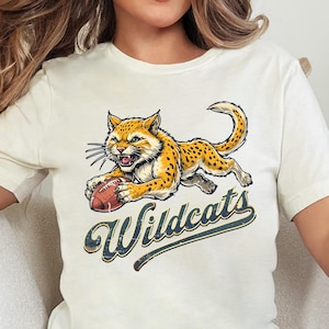 Wildcats Fußball Shirt, Wildkatzen Maskottchen Tshirt, Wildkatzen Maskottchen Shirt, Go Wildcats, Retro Maskottchen Shirt, Vintage Maskottchen T-Shirt, Wildkatzen Spieltag